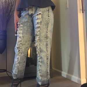 Distressed jeans